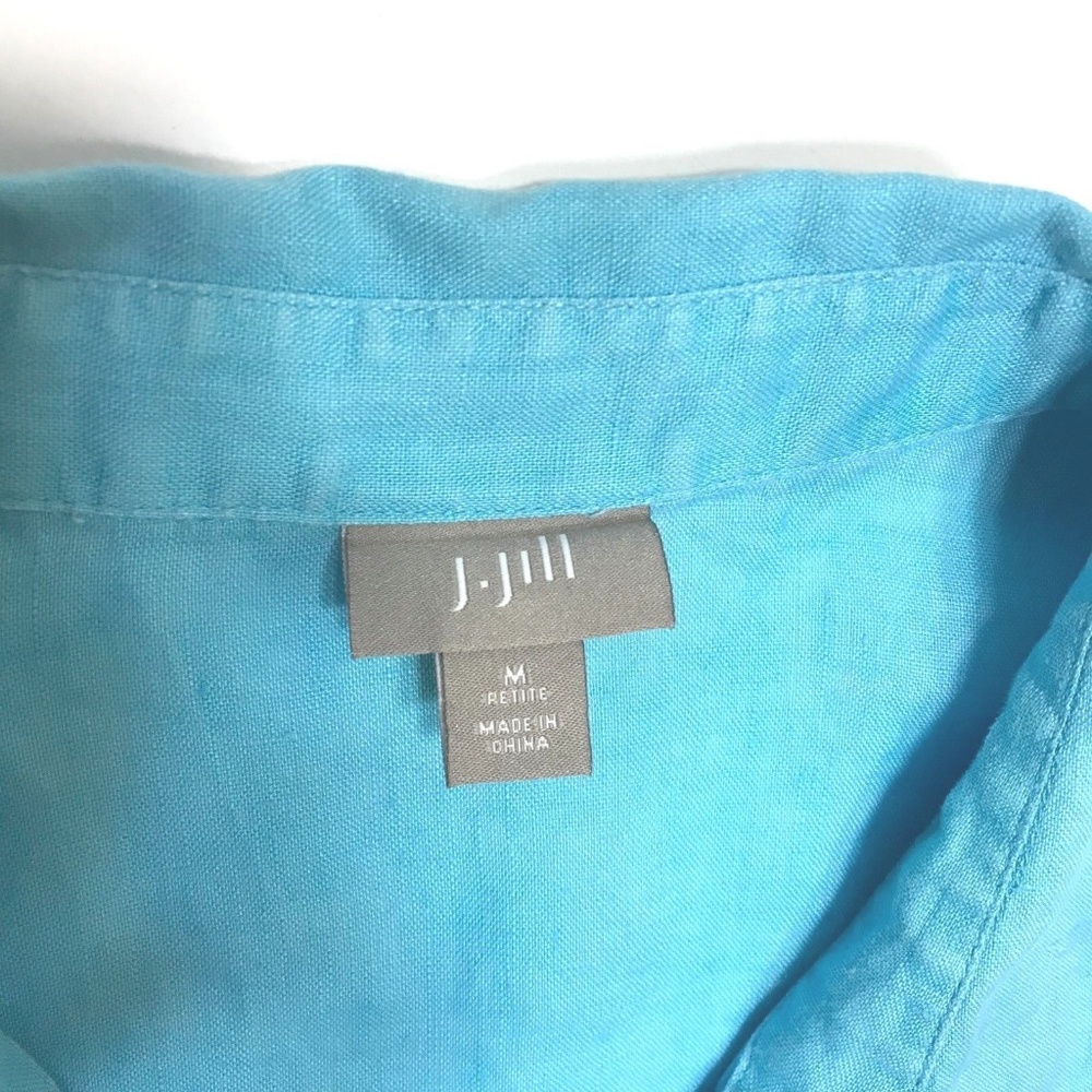 SOLD J. Jill Island Blue Essential Linen Shirt - Picture 4 of 5
